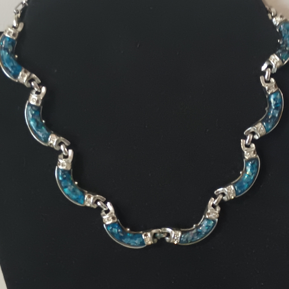 VINTAGE Coro 1950's Rhinestone Thermoset Lucite Necklace 16" Inches Long - Picture 14 of 15
